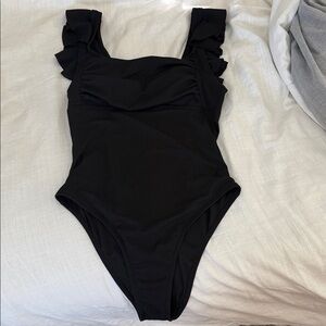 Women’s black one piece swimsuit